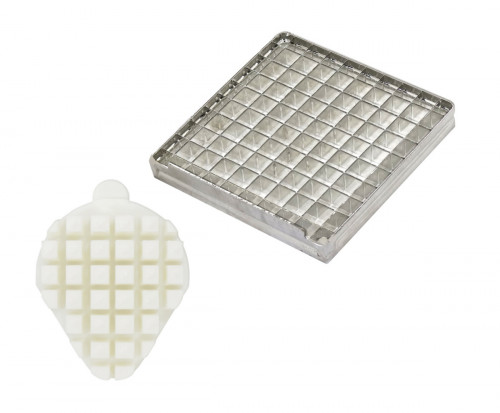 Kit couteau et poussoir 13x13 mm pour coupe-frites acier 10,5x10,5x3 cm L.tellier