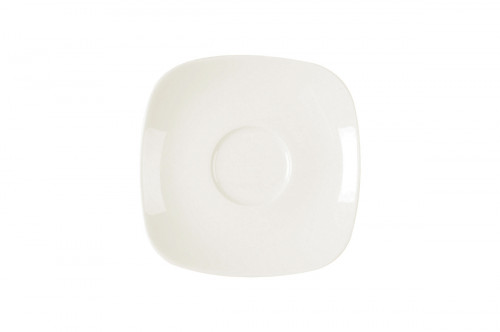 Sous-tasse à thé carré ivoire porcelaine vitrifiée 14 cm Ska Rak