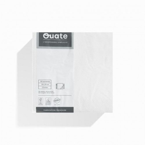 Serviette blanc ouate de cellulose 39x39 cm Essentials Collection (100 pièces)