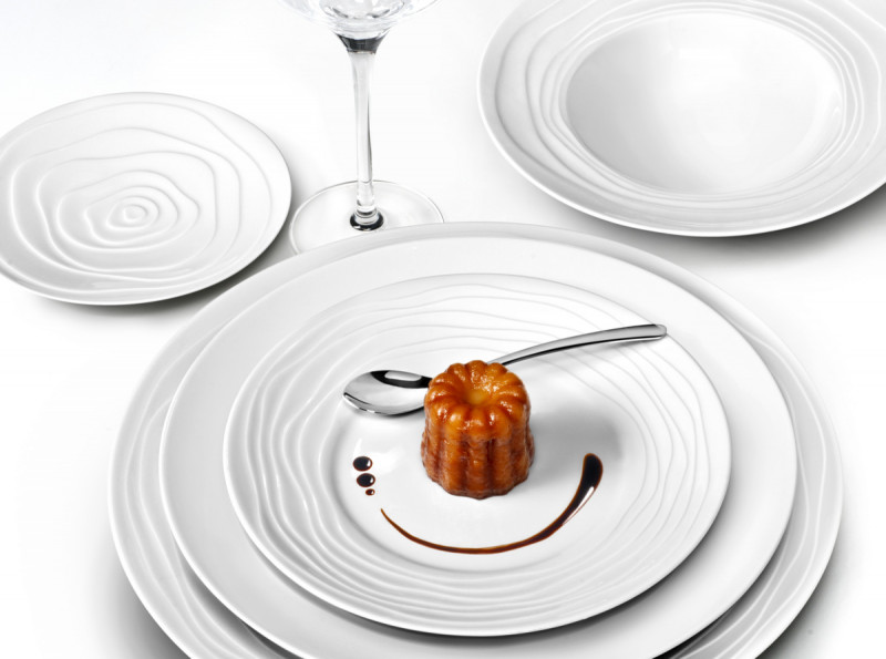 Assiette plate rond blanc porcelaine Ø 27,5 cm Onde Medard De Noblat