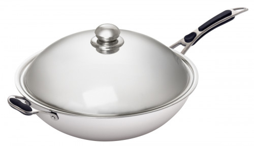 Poêle wok à induction rond inox Ø 36 cm 11 cm 6 L Bartscher