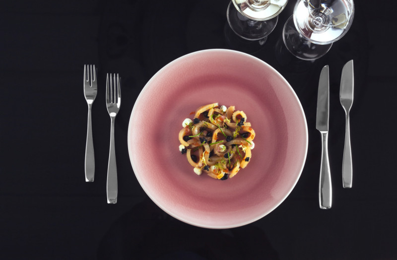 Assiette coupe plate rond bleu porcelaine vitrifiée Ø 30,7 cm Vintage Rak