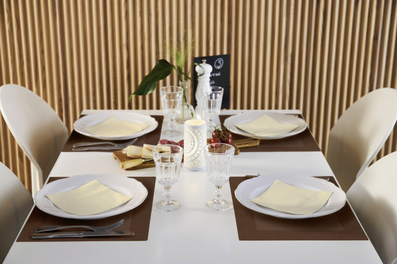 Set de table grège non tissé 30x40 cm Linnea Duni (100 pièces)