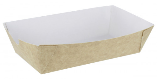 Barquette rectangulaire beige 15,5x8,5x3,7 cm 40 cl Huhtamaki (500 pièces)