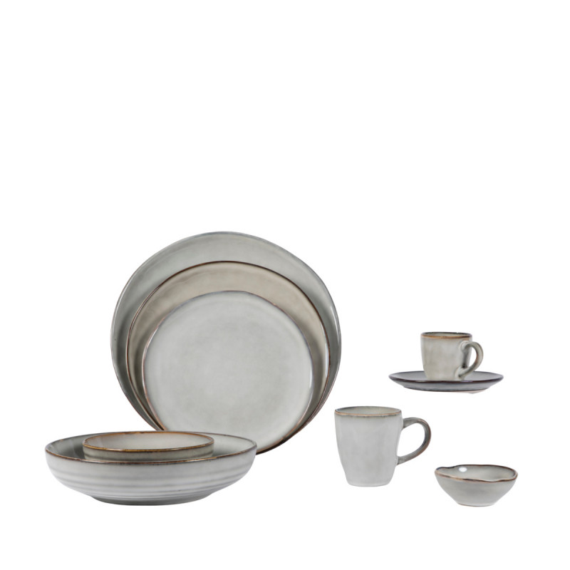 Assiette plate rond gris grès émaillé Ø 28 cm Sky Pro.mundi