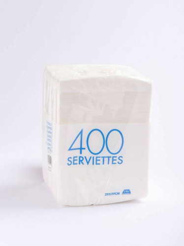 Serviette blanc ouate de cellulose 30x30 cm (400 pièces)