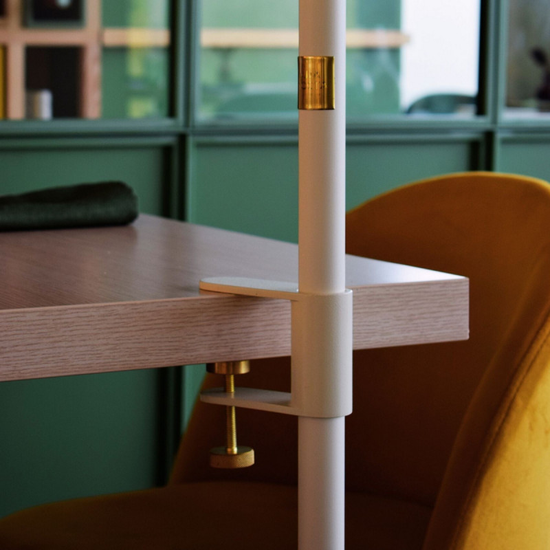 Fixation lampadaire led nomade sur parasol ou table ivoire 12x4x8 cm Paranocta