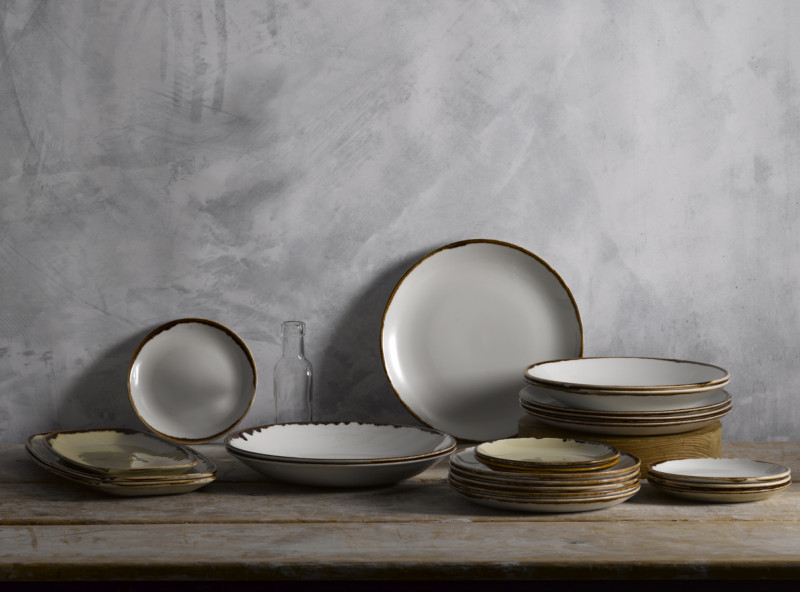 Assiette coupe creuse rond Natural porcelaine vitrifiée Ø 24,8 cm Harvest Dudson
