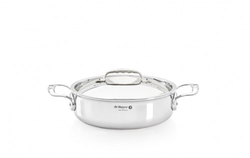 Sautoir inox Sans revêtement Avec couvercle Ø 28 cm 10 cm 4,9 L Affinity De Buyer