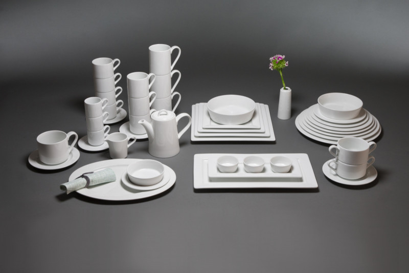 Assiette plate carré blanc porcelaine vitrifiée 21x21 cm Access Rak