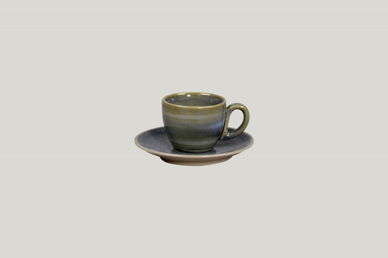 Sous tasse à espresso rond Jade porcelaine vitrifiée Ø 12,5 cm Rakstone Spot Rak
