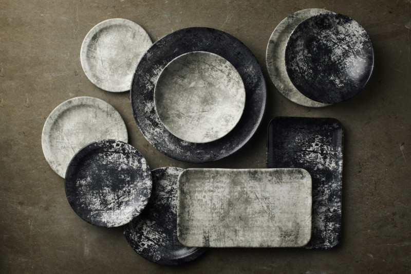 Assiette organique gris porcelaine vitrifiée 35x16 cm Urban Dudson