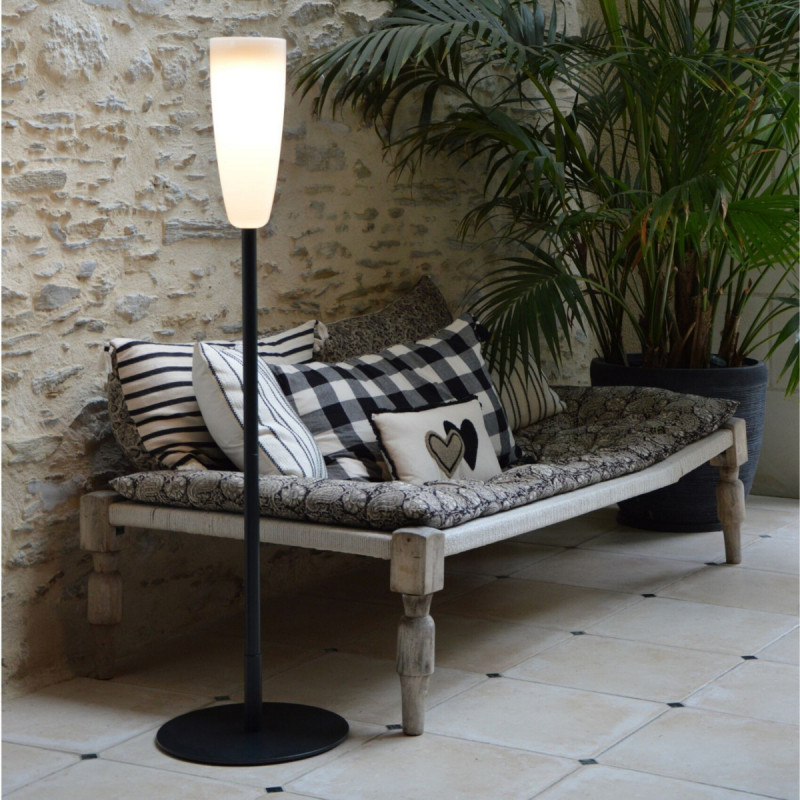 Pied base pour lampadaire rond noir graphite Ø 38 cm Paranocta