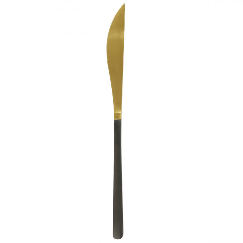 Couteau de table monobloc cranté or 22,7 cm Aroma Or Pvd Noir Pro.mundi