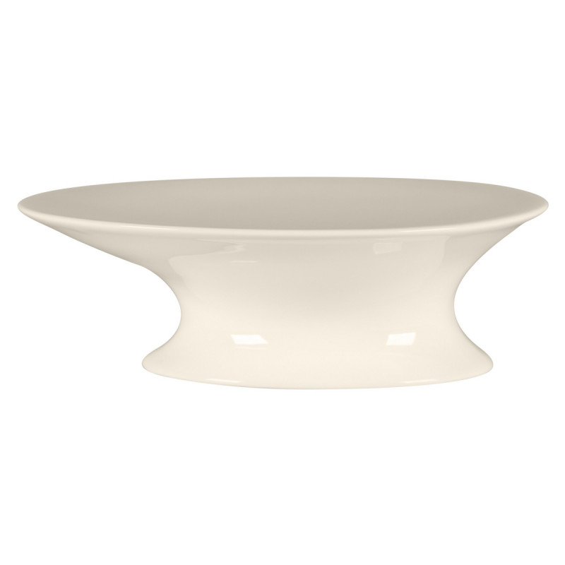 Assiette plate surélevée rond blanc porcelaine bone china 19x17,7 cm Bravura Rak