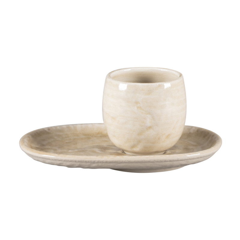 Tasse à espresso vanilla porcelaine vitrifiée 10 cl Ø 6 cm Krush Rak