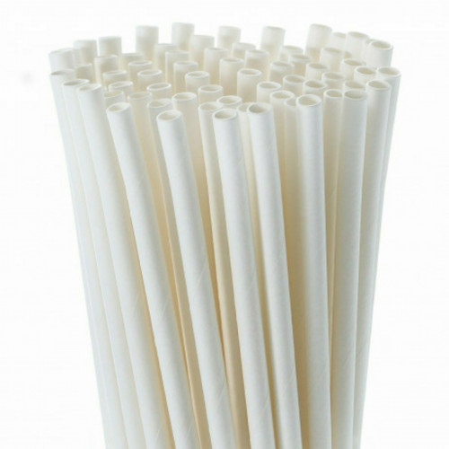Pailles blanc papier Ø 0,6 cm 19,7 cm Earth Essentials (250 pièces)
