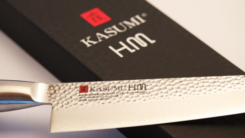 Couteau chef 20 cm acier plastique unie Kasumi Hammered Kasumi