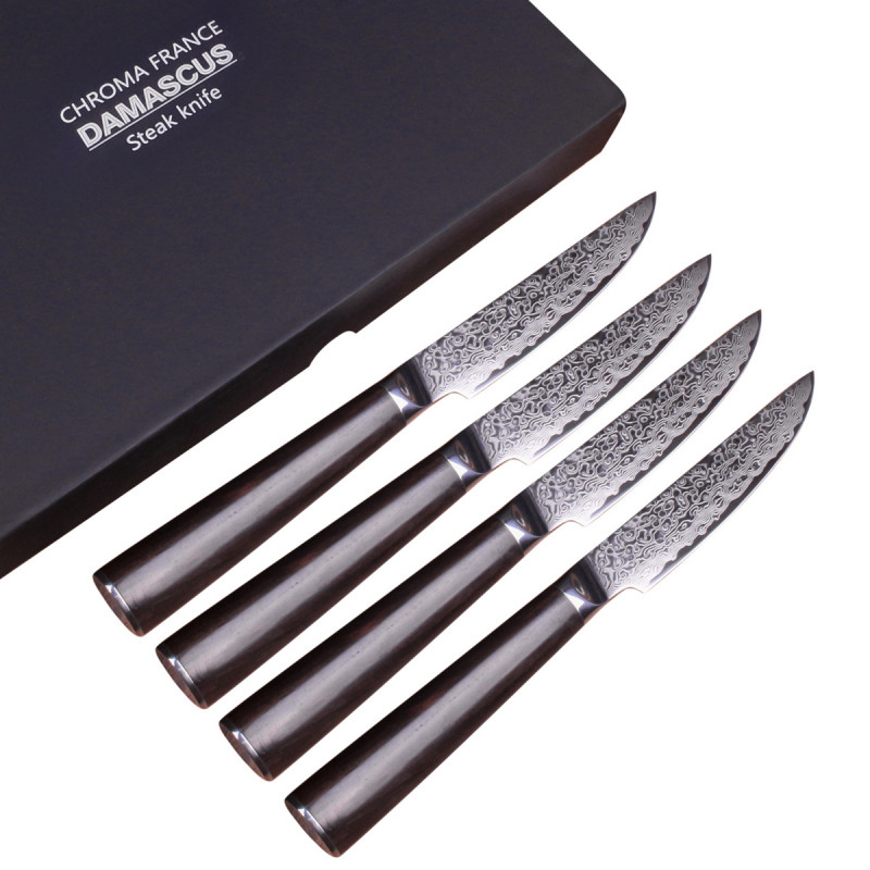 Coffret de 4 couteaux steak Damas Kasumi