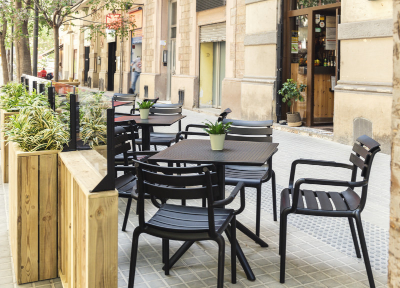 Table de terrasse carré noir 74x60x60 cm Kys Flexmob