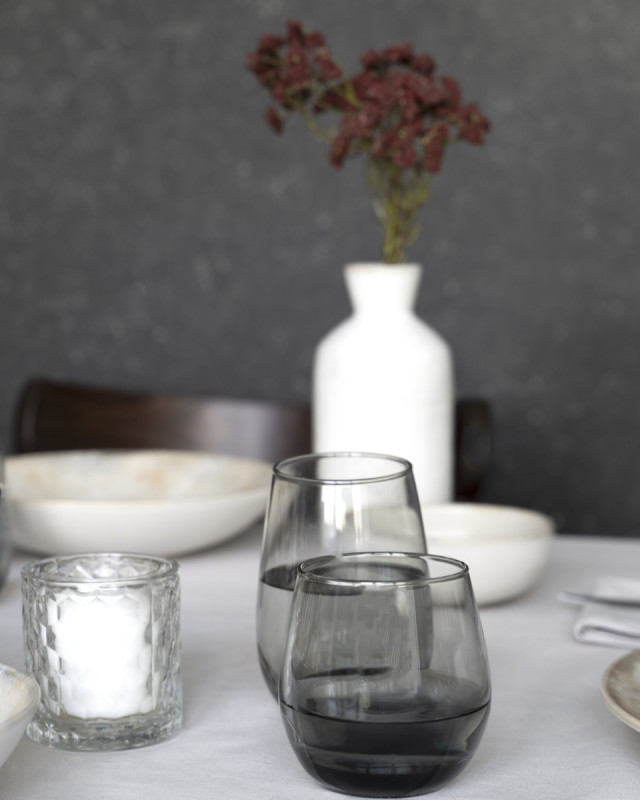 Gobelet forme basse gris verre 32 cl Cara Pro.mundi
