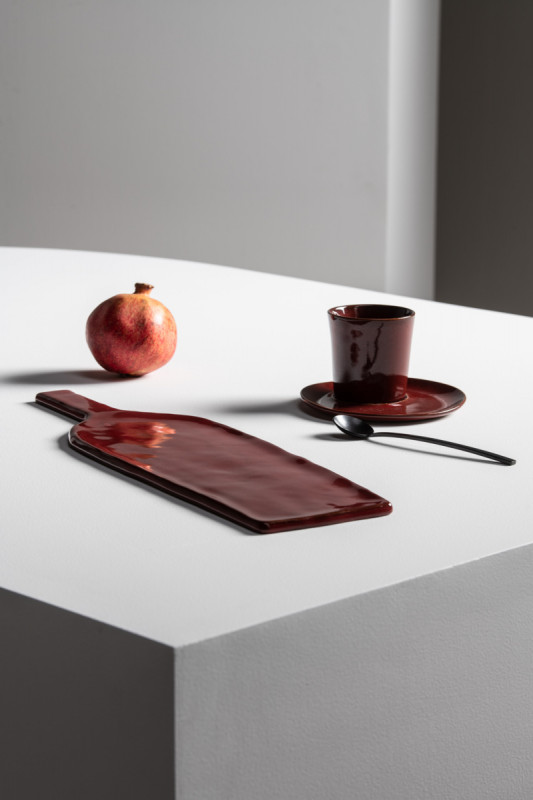 Sous tasse à espresso rond ébène grès émaillé Ø 11 cm La Mère Serax