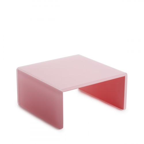 Plateau avec pieds résine Nacryl® rose 20x20x10,5 cm Mealplak Revol