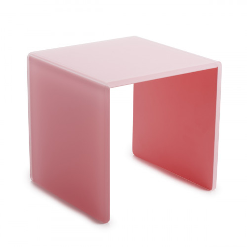 Plateau avec pieds résine Nacryl® rose 20x20x20,5 cm Mealplak Revol