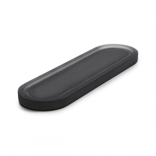 Présentoir à pâtisserie ovale gris résine Nacryl® 17 cm Mealplak Revol