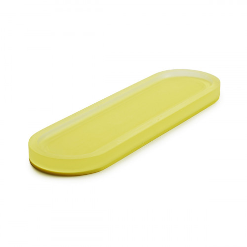 Présentoir à pâtisserie ovale jaune résine Nacryl® 17 cm Mealplak Revol