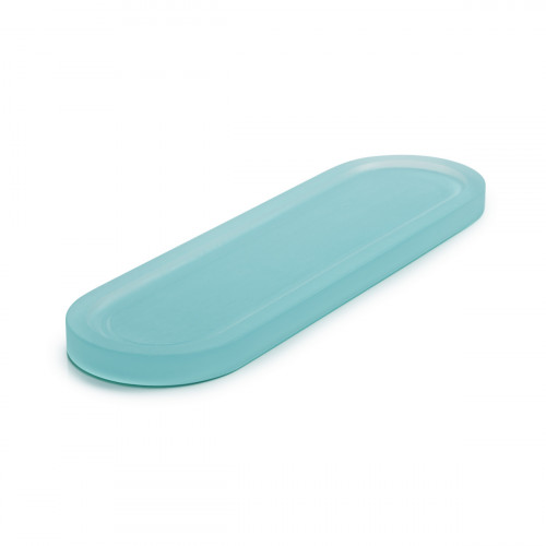 Présentoir à pâtisserie ovale bleu résine Nacryl® 17 cm Mealplak Revol