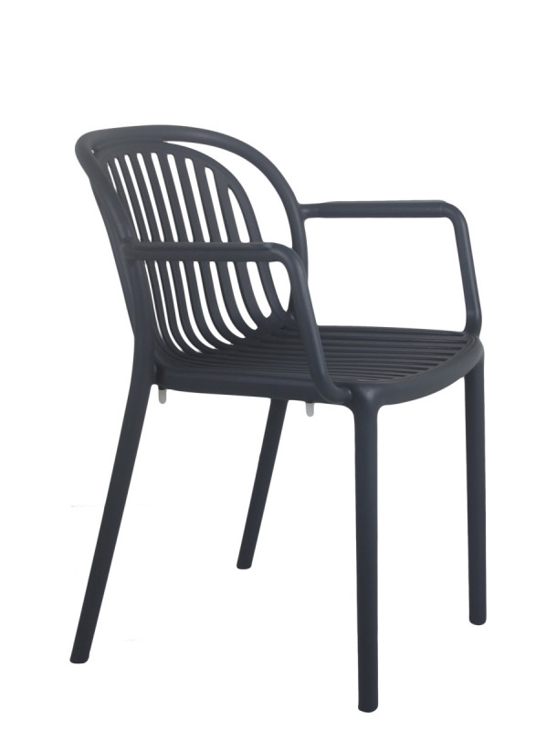Fauteuil de terrasse gris anthracite 78x57x57 cm Jeddah Flexmob