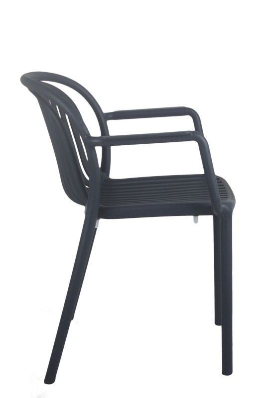 Fauteuil de terrasse gris anthracite 78x57x57 cm Jeddah Flexmob
