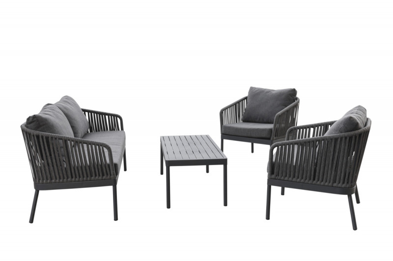 Set sofa de terrasse gris anthracite Cadix Flexmob