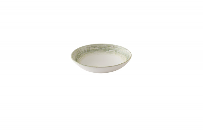 Assiette coupe creuse rond vert porcelaine vitrifiée Ø 24,8 cm Elements Fern Churchill