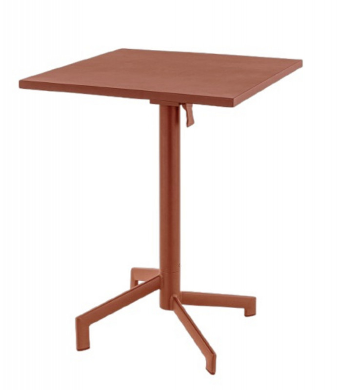Table avec système pliant d'extérieur terracotta 60x60 cm Pigalle Flexmob