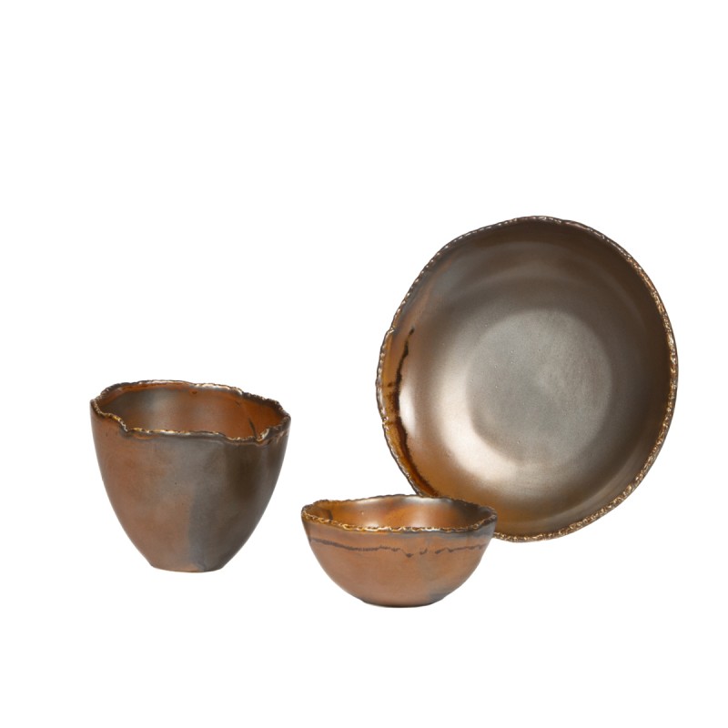 Bol incliné marron porcelaine 12,5 cm Kaji Flame Accolade